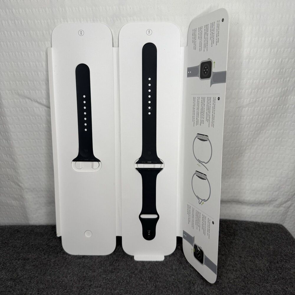 Genuine NEW OEM Apple Watch BLACK Sport Band 40mm Series 5 6 7 SE  S/M & M/L Set